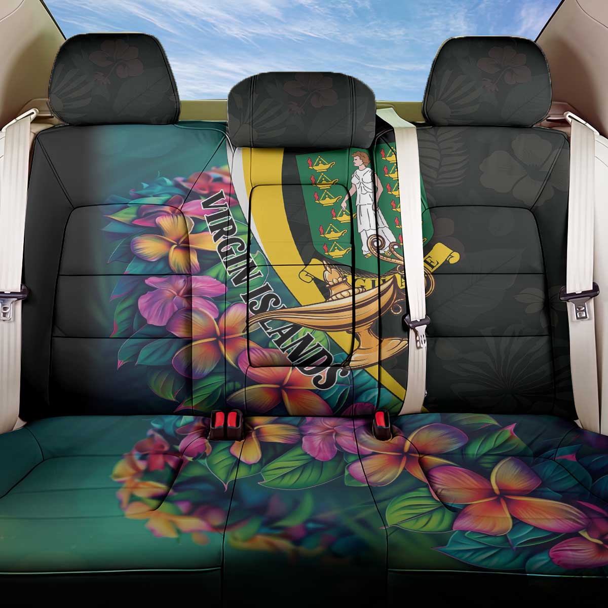 British Virgin Islands Tropical Back Car Seat Cover Curve Style