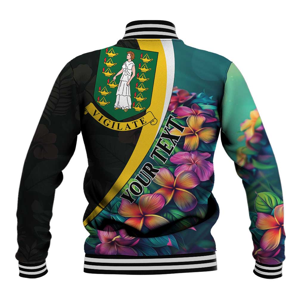 Personalised British Virgin Islands Tropical Baseball Jacket Curve Style