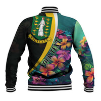Personalised British Virgin Islands Tropical Baseball Jacket Curve Style