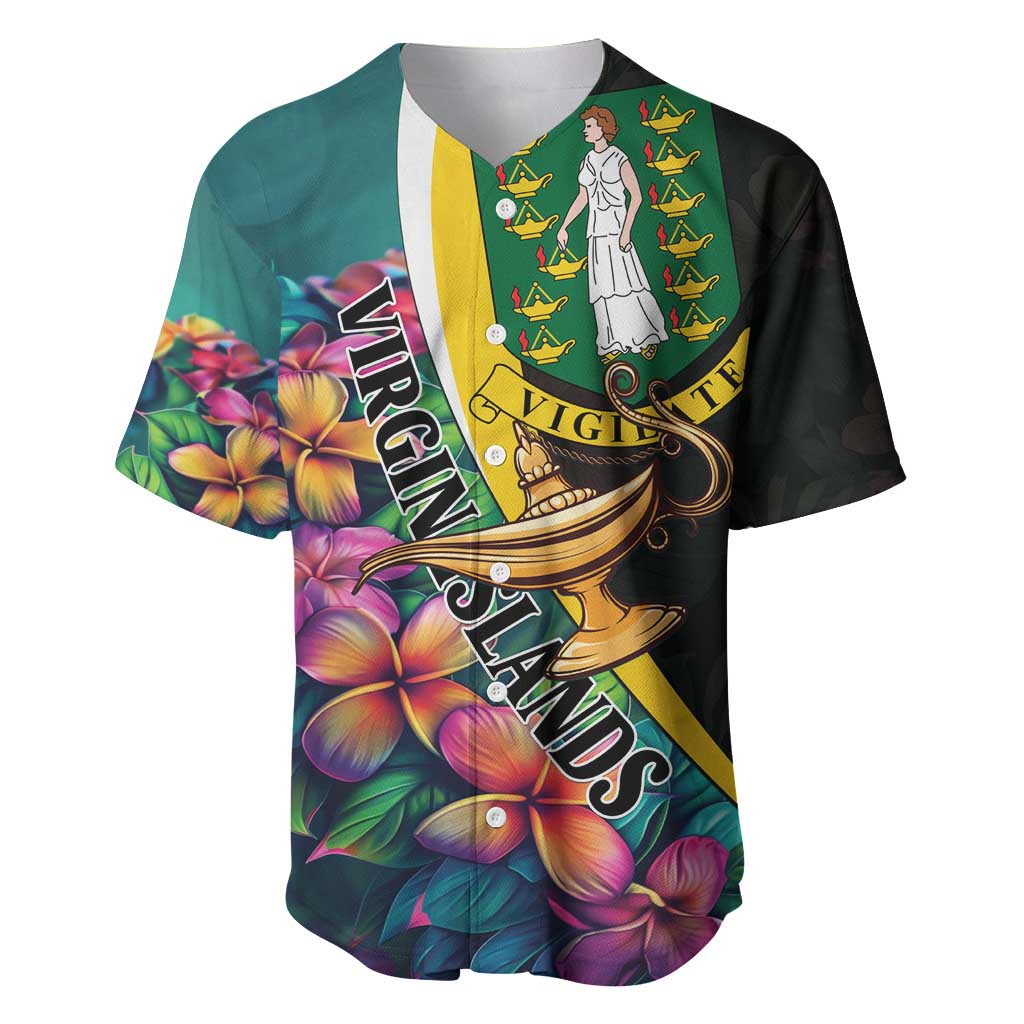 Personalised British Virgin Islands Tropical Baseball Jersey Curve Style