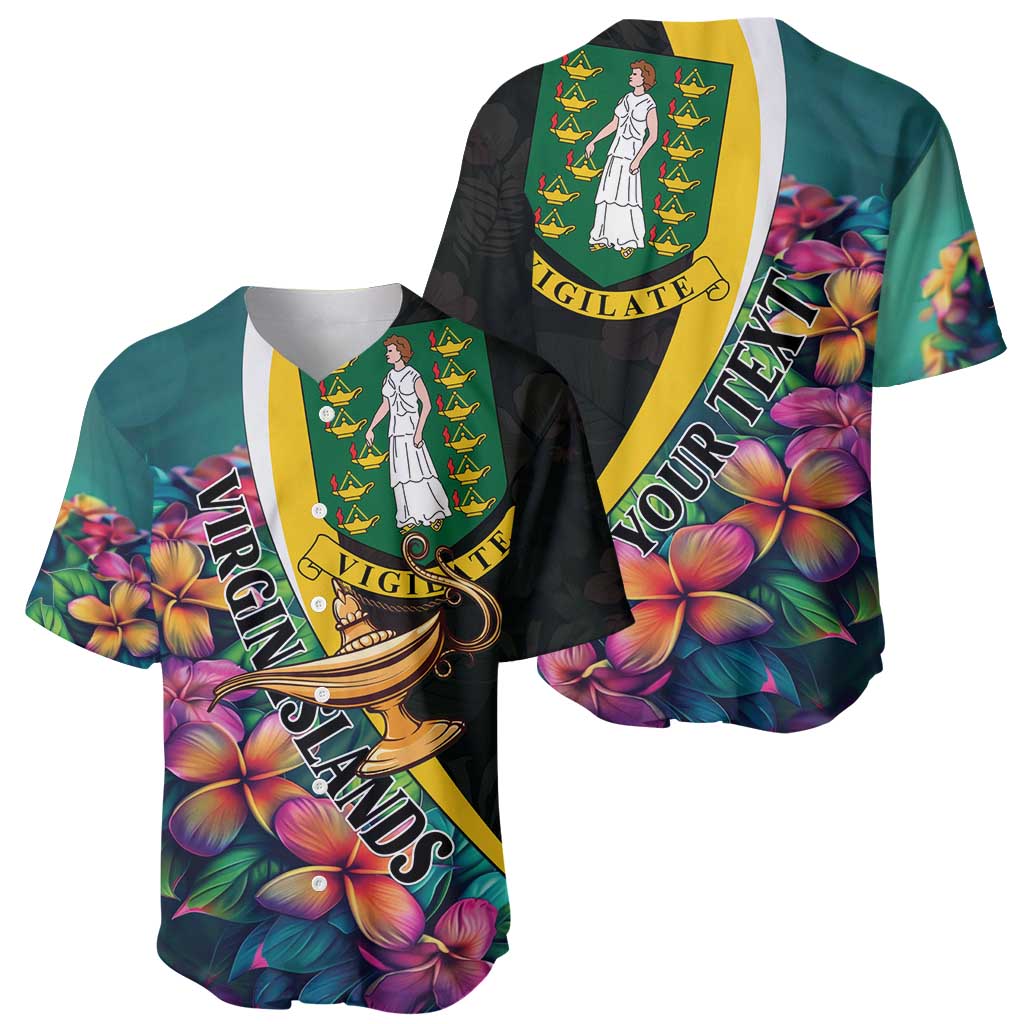 Personalised British Virgin Islands Tropical Baseball Jersey Curve Style
