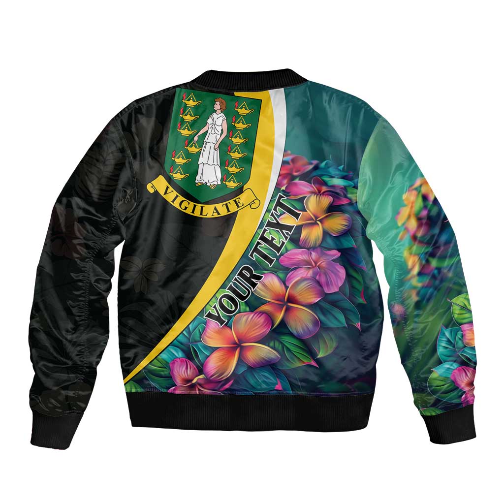 Personalised British Virgin Islands Tropical Bomber Jacket Curve Style