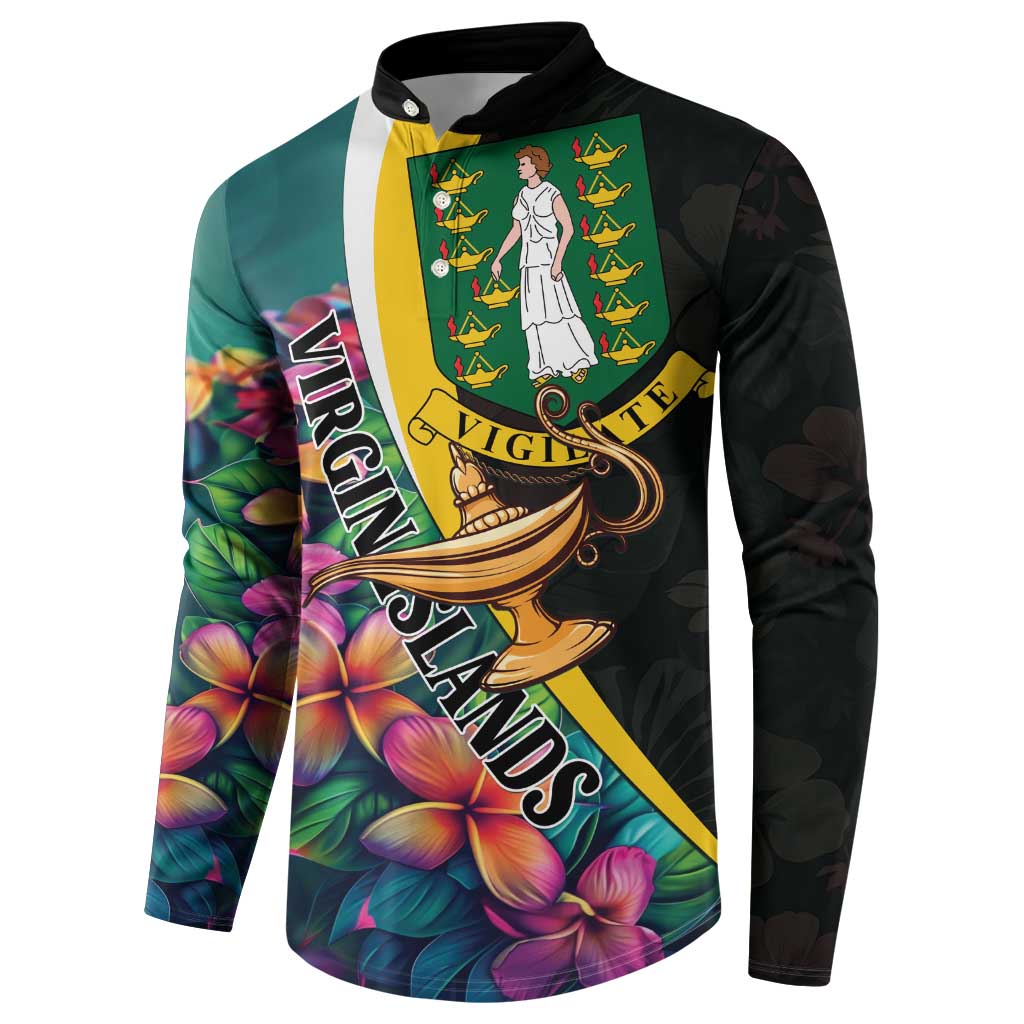 Personalised British Virgin Islands Tropical Button Sweatshirt Curve Style