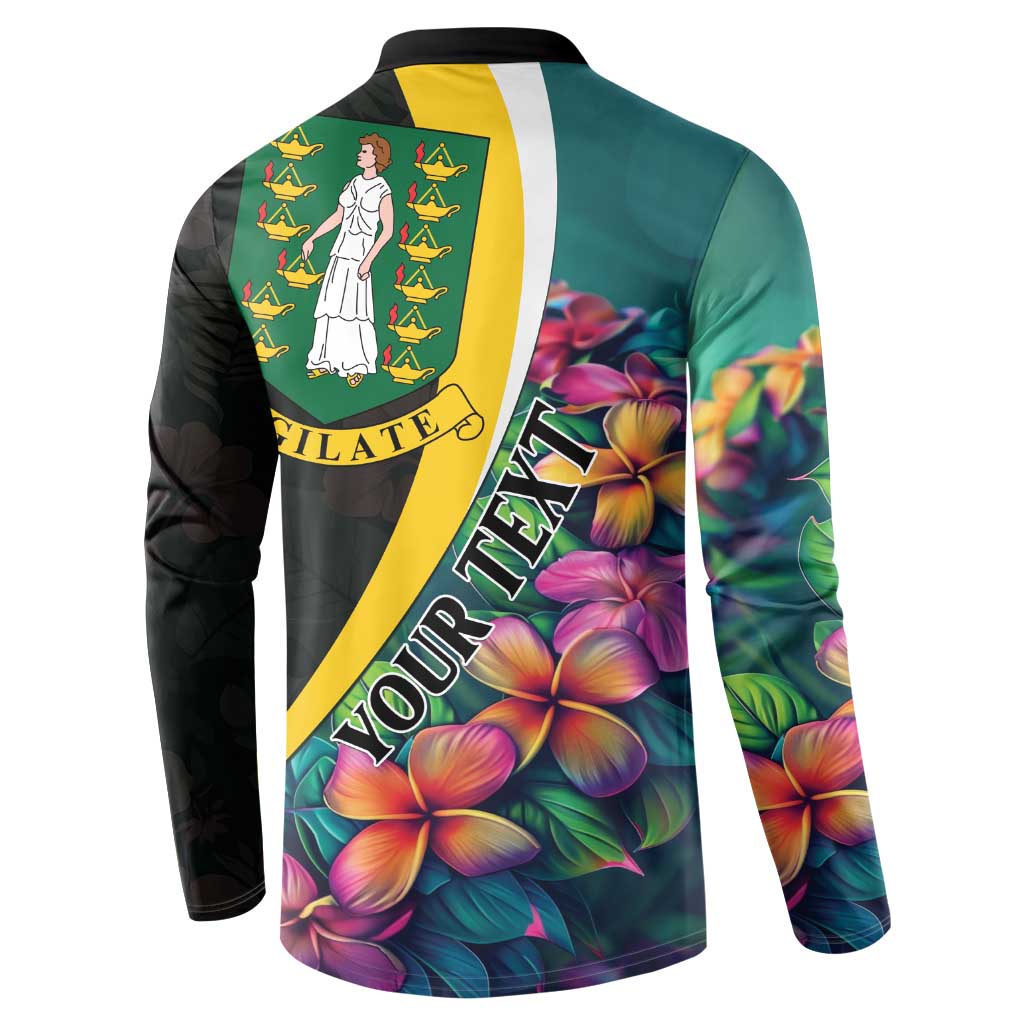 Personalised British Virgin Islands Tropical Button Sweatshirt Curve Style