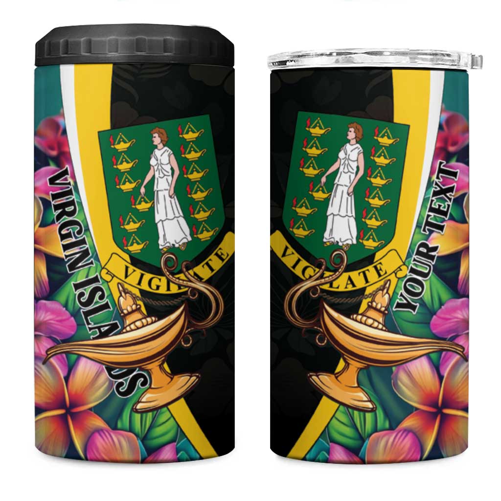 Personalised British Virgin Islands Tropical 4 in 1 Can Cooler Tumbler Curve Style
