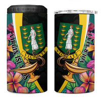 Personalised British Virgin Islands Tropical 4 in 1 Can Cooler Tumbler Curve Style