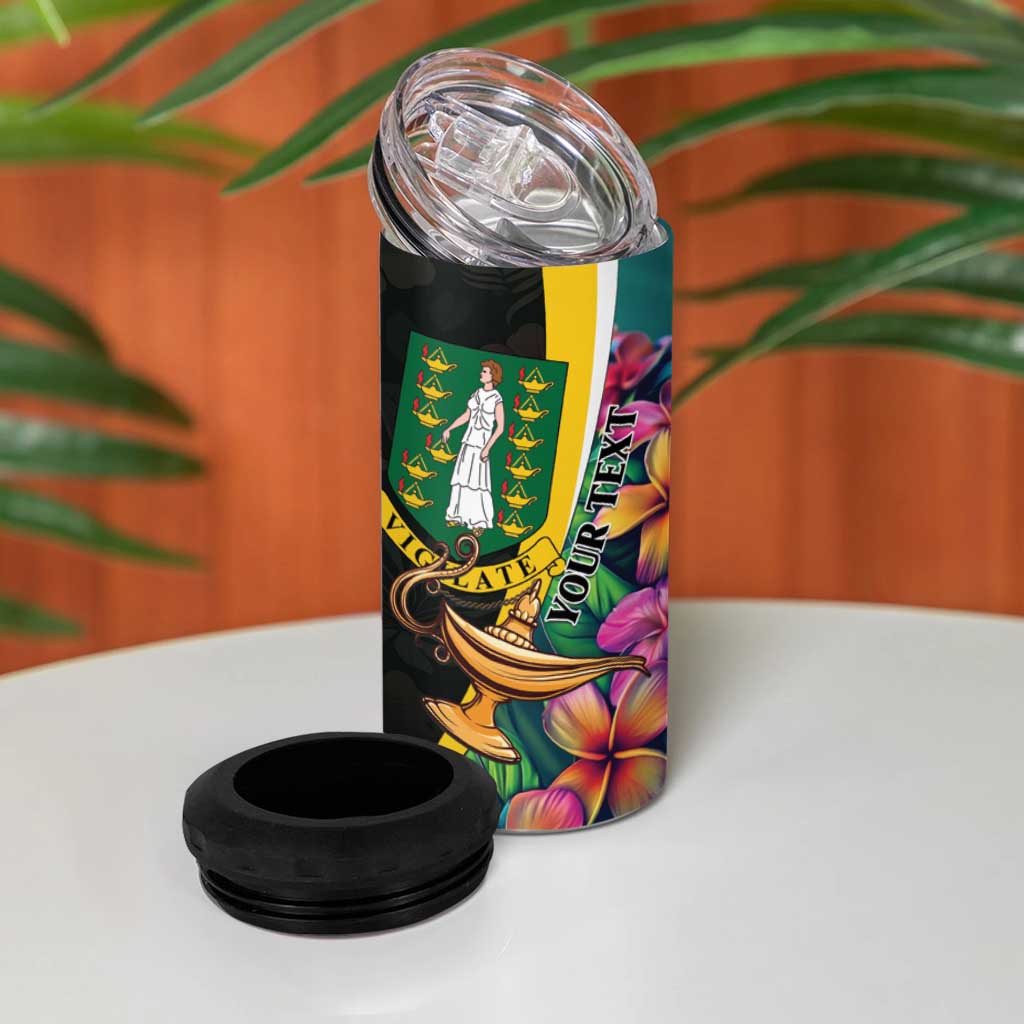 Personalised British Virgin Islands Tropical 4 in 1 Can Cooler Tumbler Curve Style