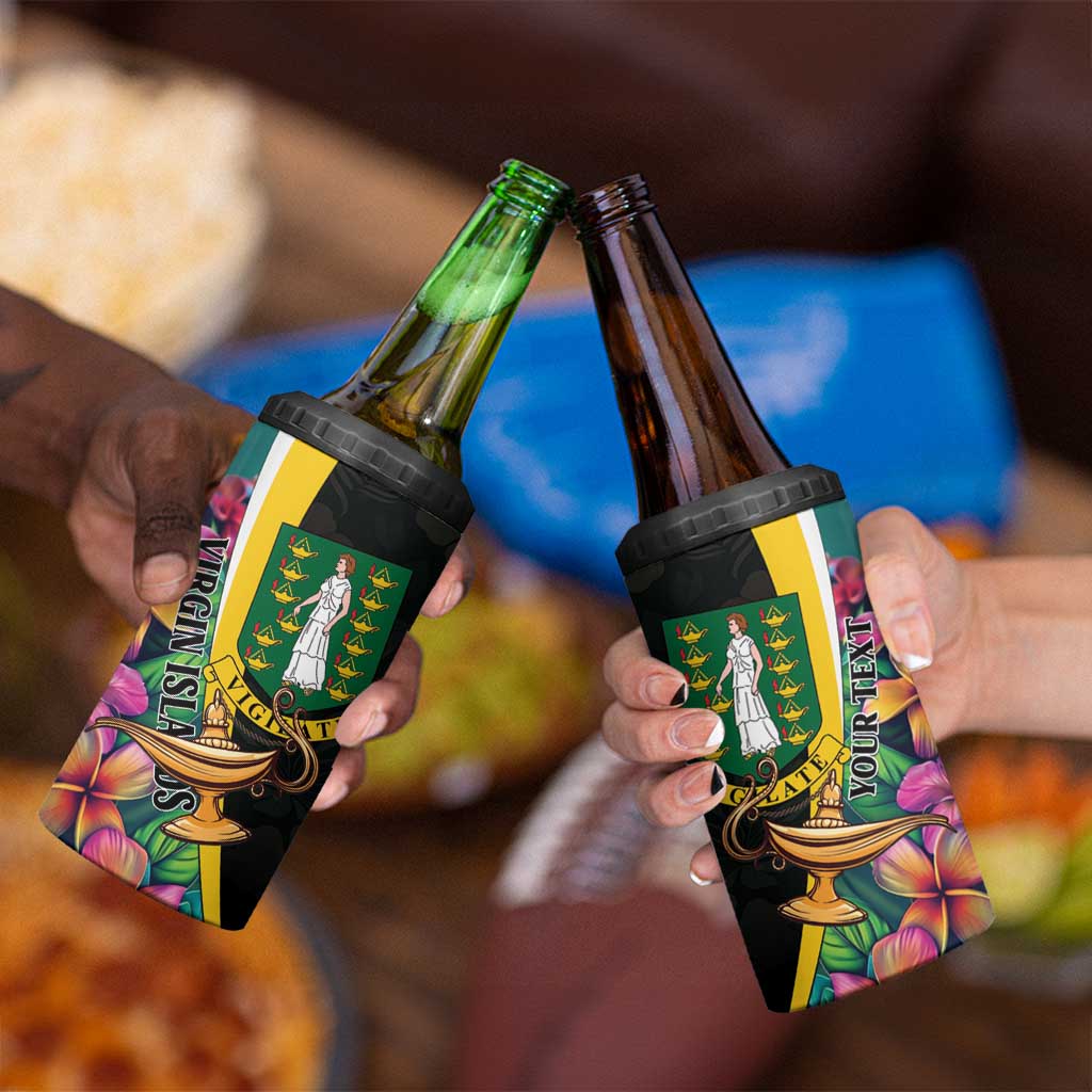 Personalised British Virgin Islands Tropical 4 in 1 Can Cooler Tumbler Curve Style