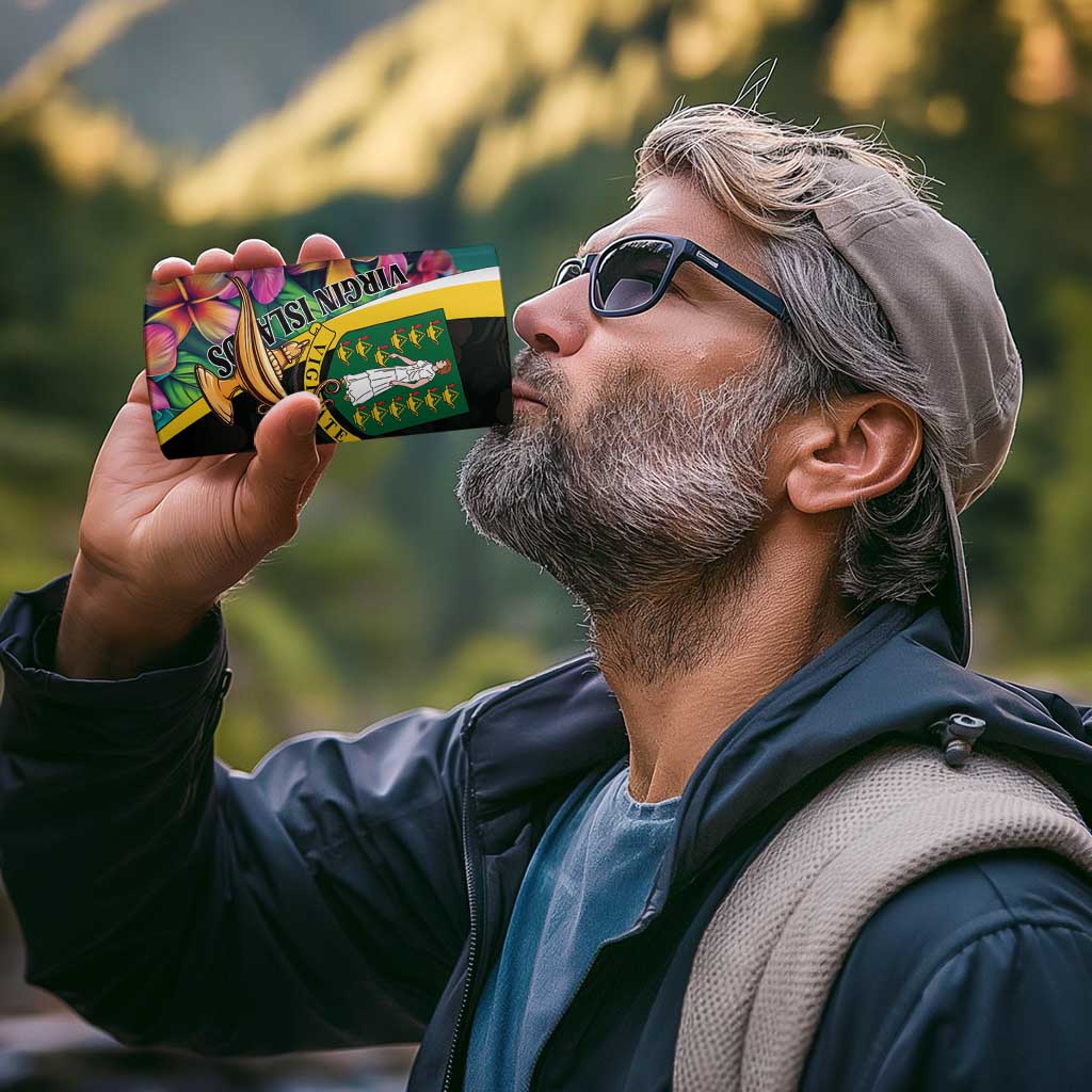 Personalised British Virgin Islands Tropical 4 in 1 Can Cooler Tumbler Curve Style