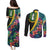Personalised British Virgin Islands Tropical Couples Matching Puletasi and Long Sleeve Button Shirt Curve Style