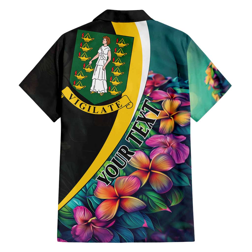 Personalised British Virgin Islands Tropical Family Matching Long Sleeve Bodycon Dress and Hawaiian Shirt Curve Style