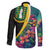 Personalised British Virgin Islands Tropical Family Matching Long Sleeve Bodycon Dress and Hawaiian Shirt Curve Style