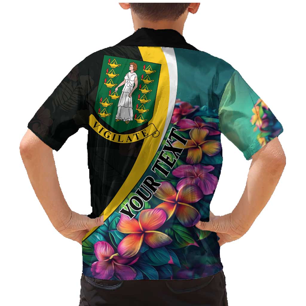 Personalised British Virgin Islands Tropical Family Matching Mermaid Dress and Hawaiian Shirt Curve Style