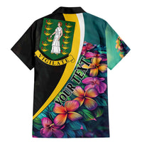 Personalised British Virgin Islands Tropical Family Matching Mermaid Dress and Hawaiian Shirt Curve Style