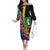 Personalised British Virgin Islands Tropical Family Matching Off The Shoulder Long Sleeve Dress and Hawaiian Shirt Curve Style