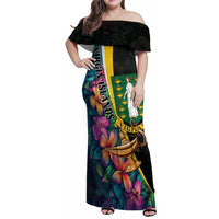 Personalised British Virgin Islands Tropical Family Matching Off Shoulder Maxi Dress and Hawaiian Shirt Curve Style