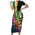 Personalised British Virgin Islands Tropical Family Matching Short Sleeve Bodycon Dress and Hawaiian Shirt Curve Style