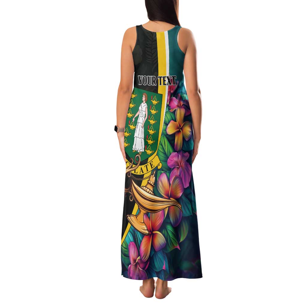 Personalised British Virgin Islands Tropical Family Matching Tank Maxi Dress and Hawaiian Shirt Curve Style