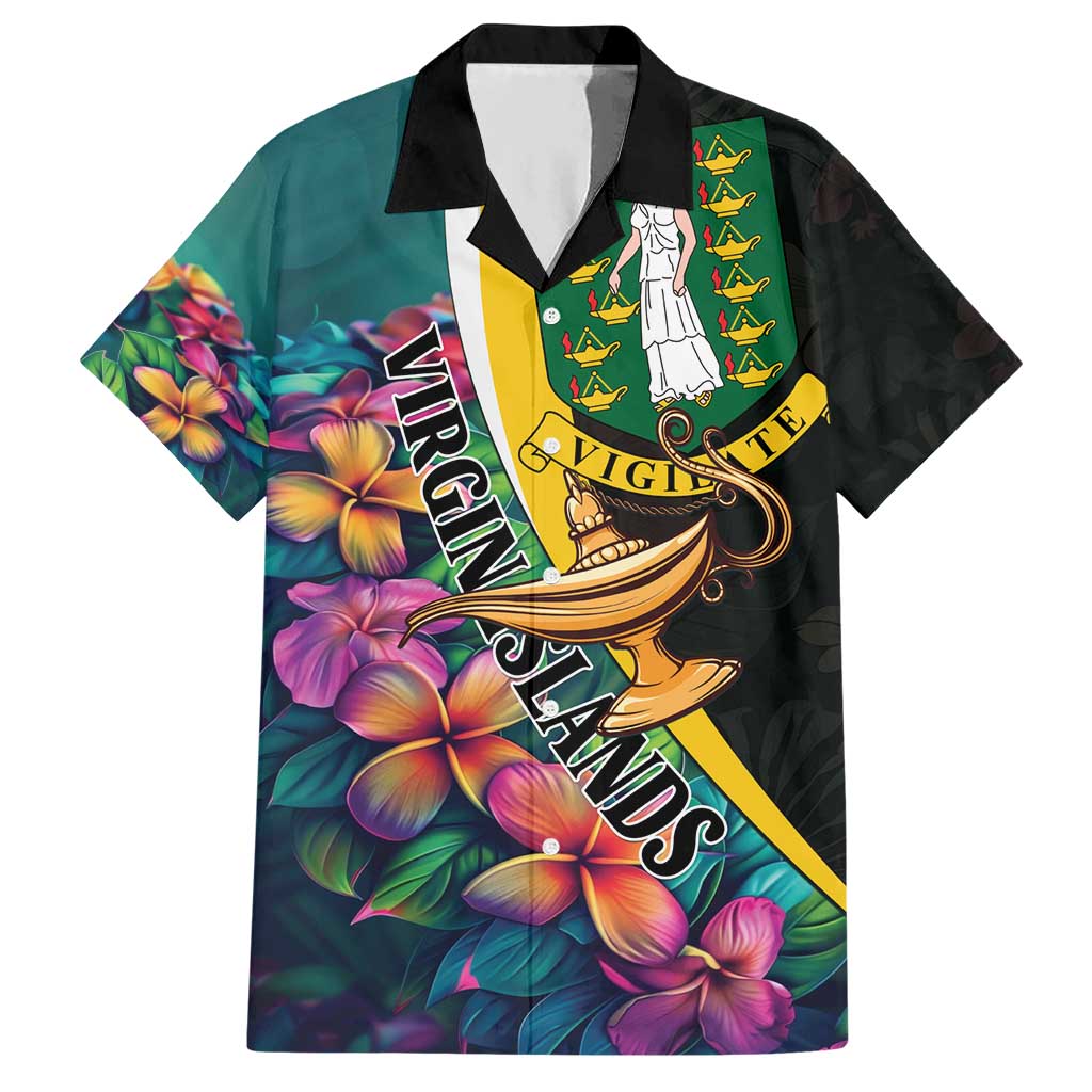 Personalised British Virgin Islands Tropical Hawaiian Shirt Curve Style