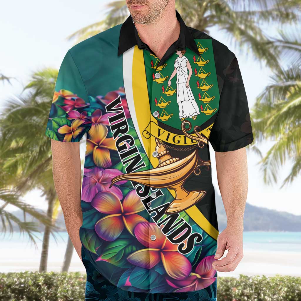 Personalised British Virgin Islands Tropical Hawaiian Shirt Curve Style