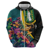 Personalised British Virgin Islands Tropical Hoodie Curve Style