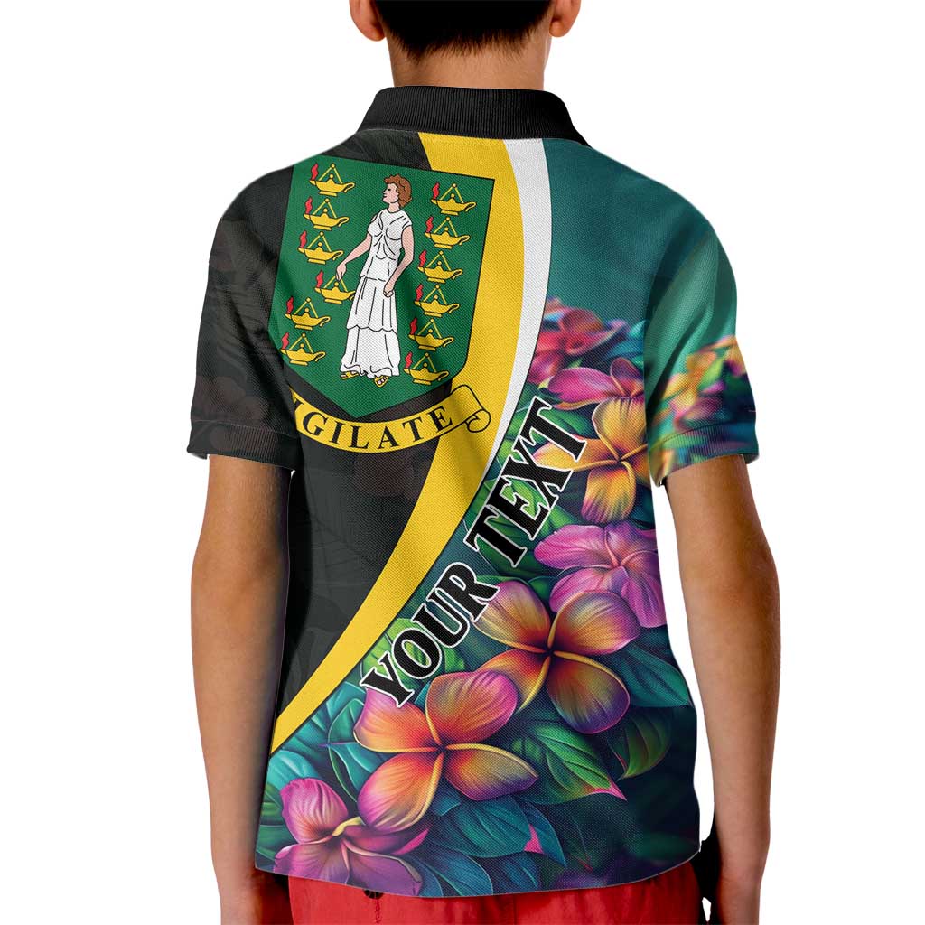 Personalised British Virgin Islands Tropical Kid Polo Shirt Curve Style