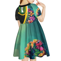 Personalised British Virgin Islands Tropical Kid Short Sleeve Dress Curve Style