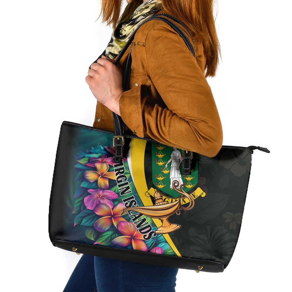 British Virgin Islands Tropical Leather Tote Bag Curve Style