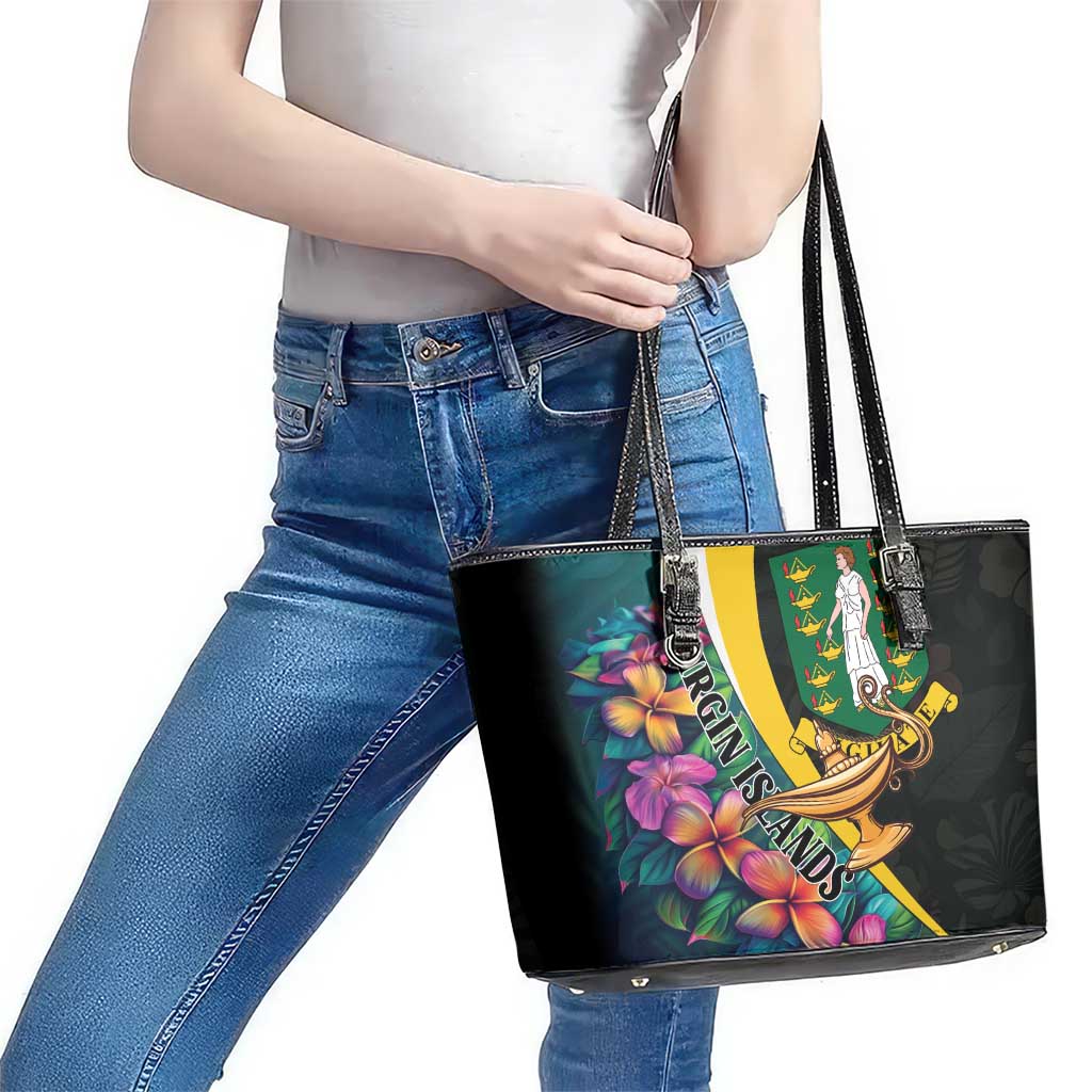British Virgin Islands Tropical Leather Tote Bag Curve Style