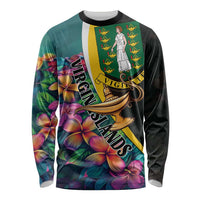 Personalised British Virgin Islands Tropical Long Sleeve Shirt Curve Style