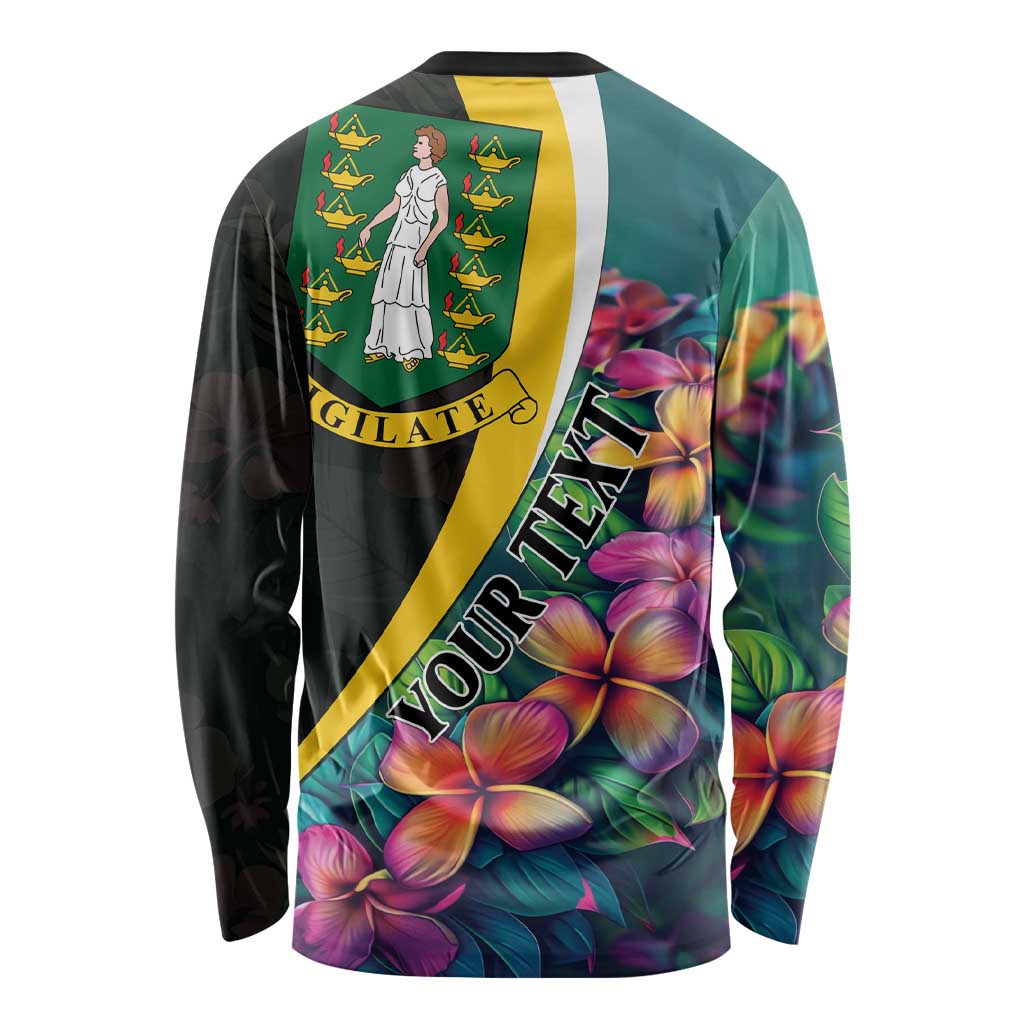 Personalised British Virgin Islands Tropical Long Sleeve Shirt Curve Style