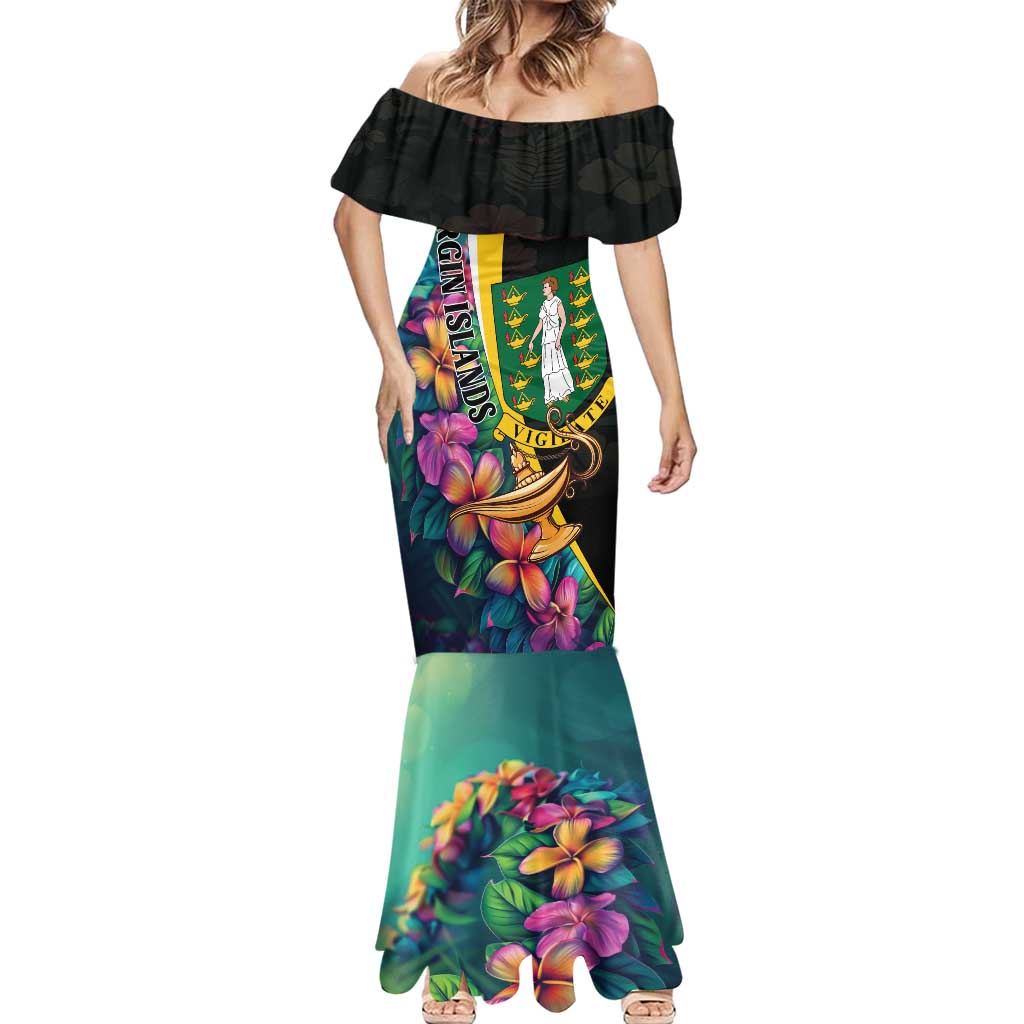 Personalised British Virgin Islands Tropical Mermaid Dress Curve Style