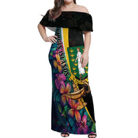Personalised British Virgin Islands Tropical Off Shoulder Maxi Dress Curve Style