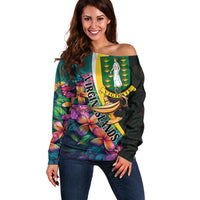 Personalised British Virgin Islands Tropical Off Shoulder Sweater Curve Style