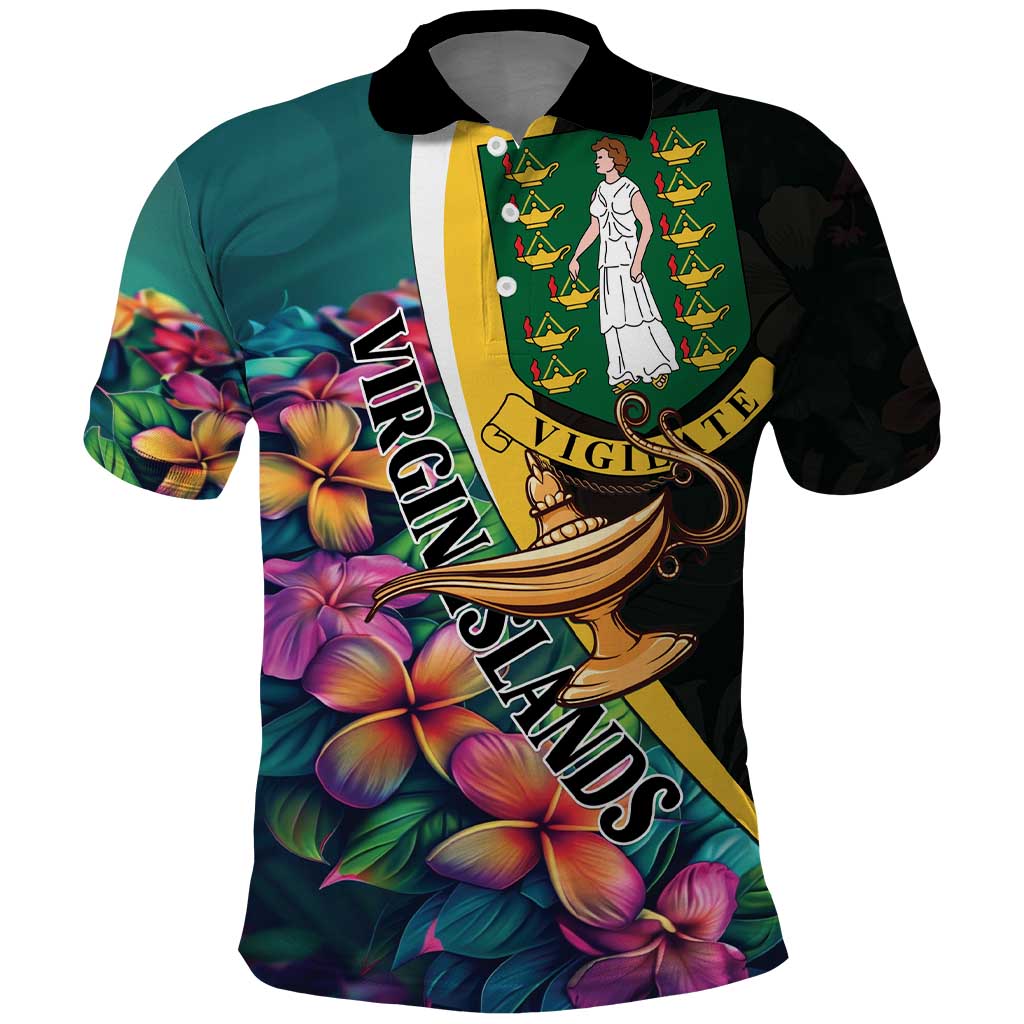 Personalised British Virgin Islands Tropical Polo Shirt Curve Style