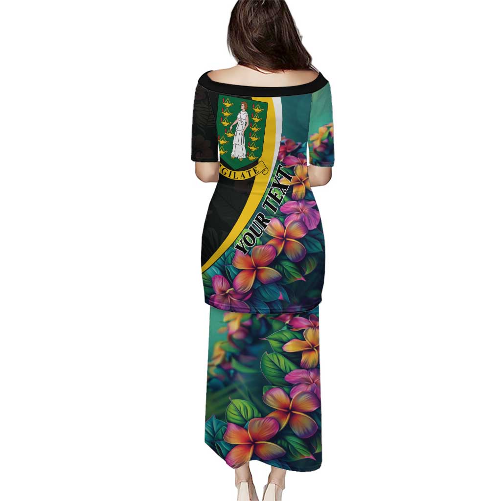 Personalised British Virgin Islands Tropical Puletasi Curve Style