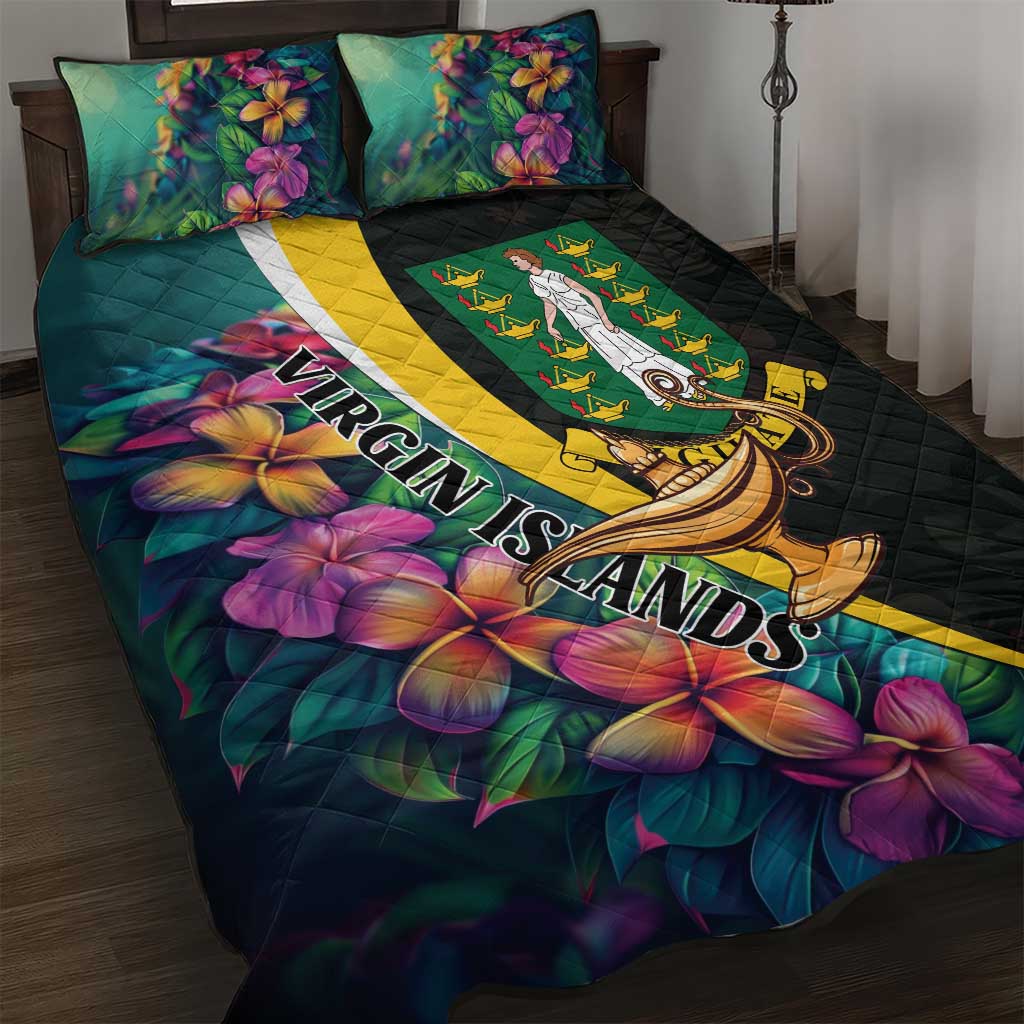 British Virgin Islands Tropical Quilt Bed Set Curve Style