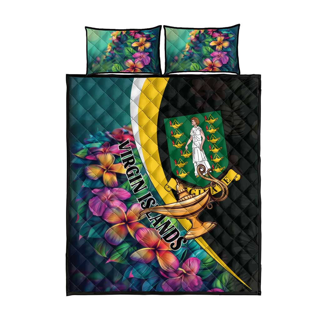 British Virgin Islands Tropical Quilt Bed Set Curve Style