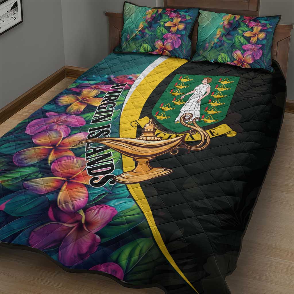 British Virgin Islands Tropical Quilt Bed Set Curve Style