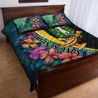 British Virgin Islands Tropical Quilt Bed Set Curve Style