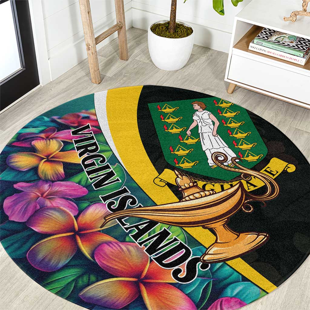 British Virgin Islands Tropical Round Carpet Curve Style