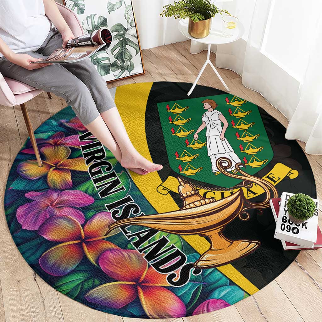 British Virgin Islands Tropical Round Carpet Curve Style