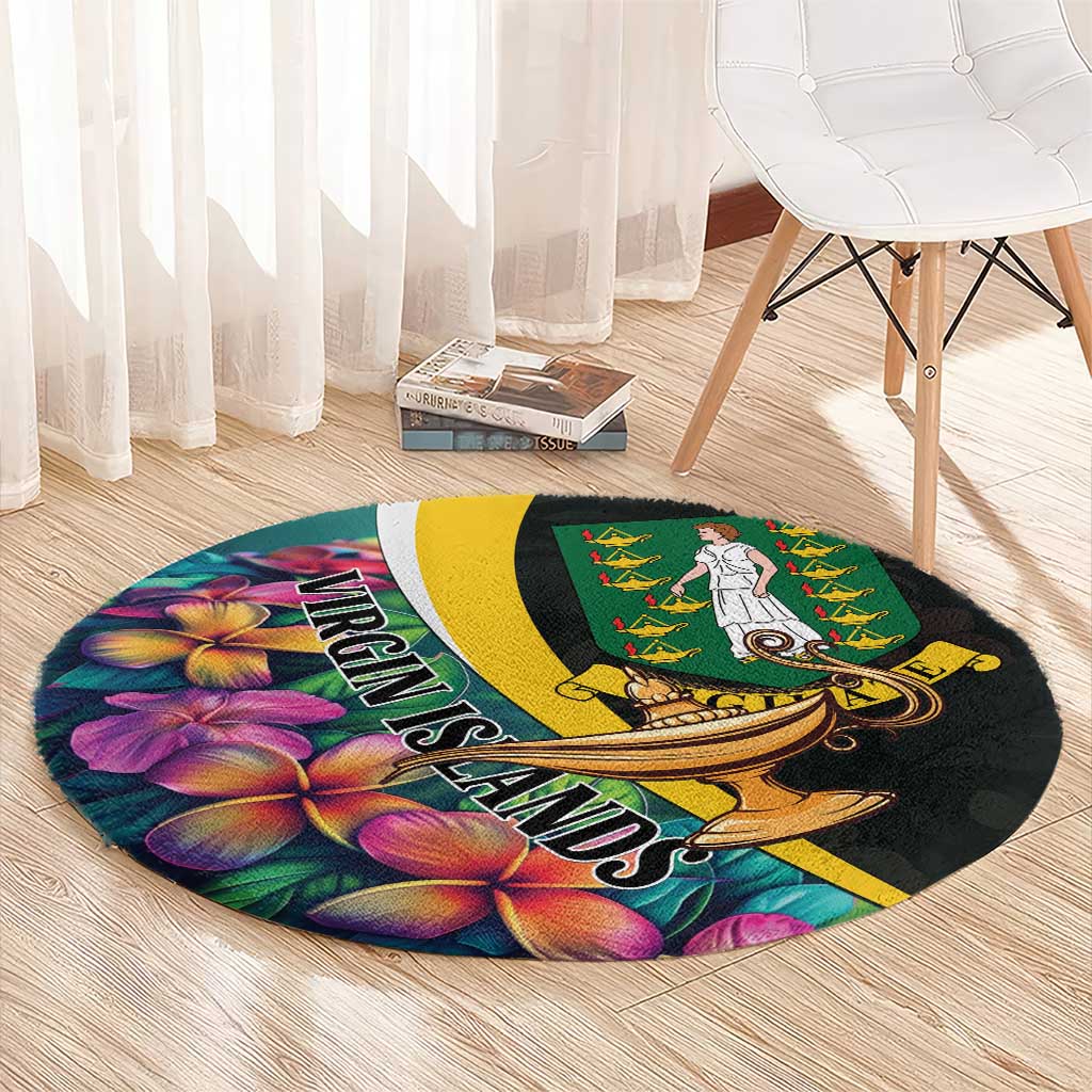 British Virgin Islands Tropical Round Carpet Curve Style
