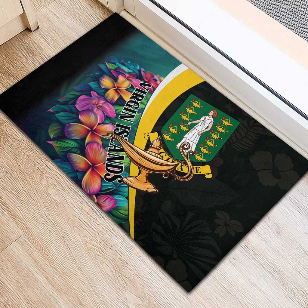 British Virgin Islands Tropical Rubber Doormat Curve Style