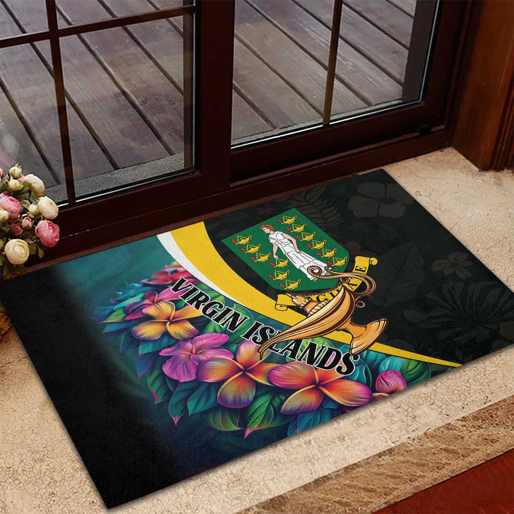 British Virgin Islands Tropical Rubber Doormat Curve Style