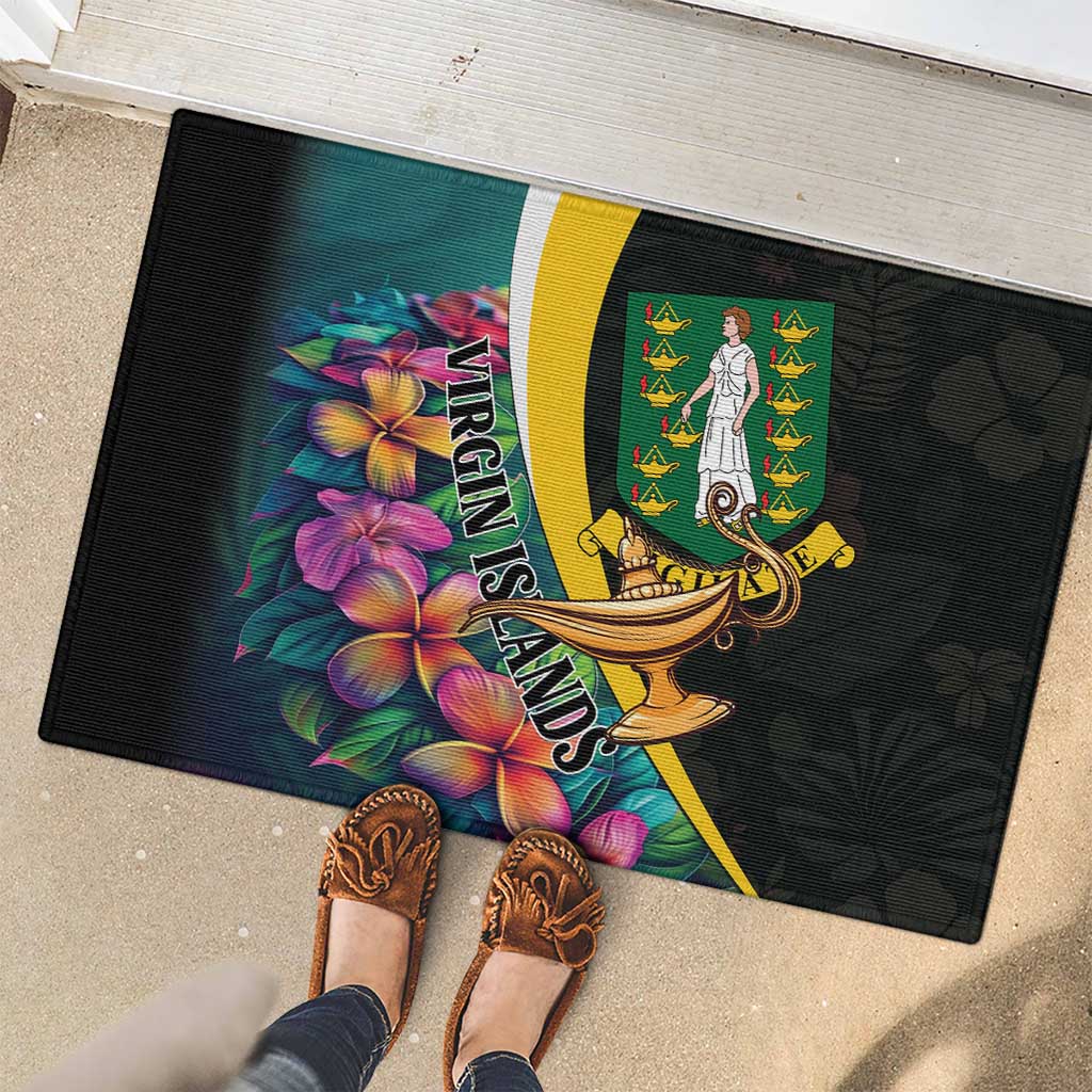 British Virgin Islands Tropical Rubber Doormat Curve Style