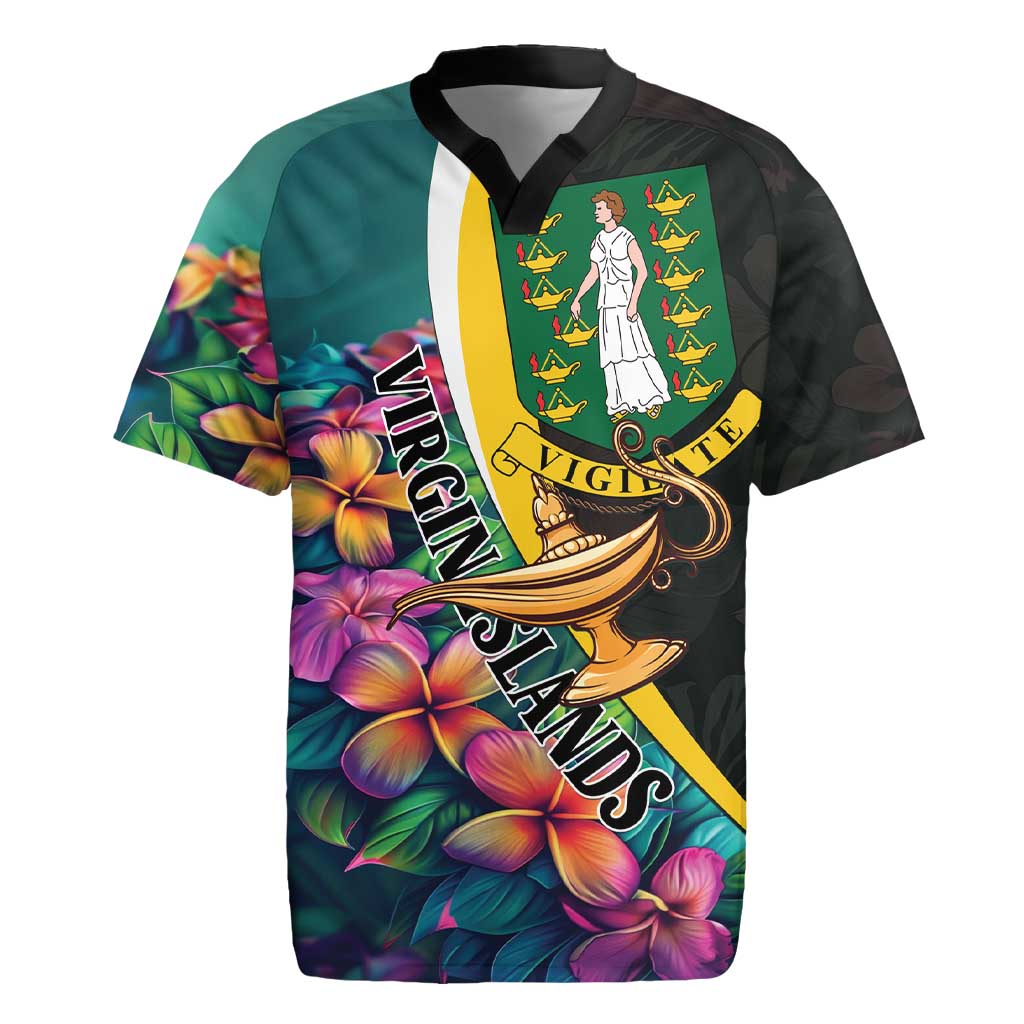 Personalised British Virgin Islands Tropical Rugby Jersey Curve Style