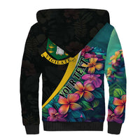 Personalised British Virgin Islands Tropical Sherpa Hoodie Curve Style