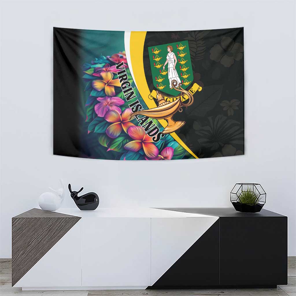 British Virgin Islands Tropical Tapestry Curve Style