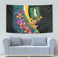 British Virgin Islands Tropical Tapestry Curve Style